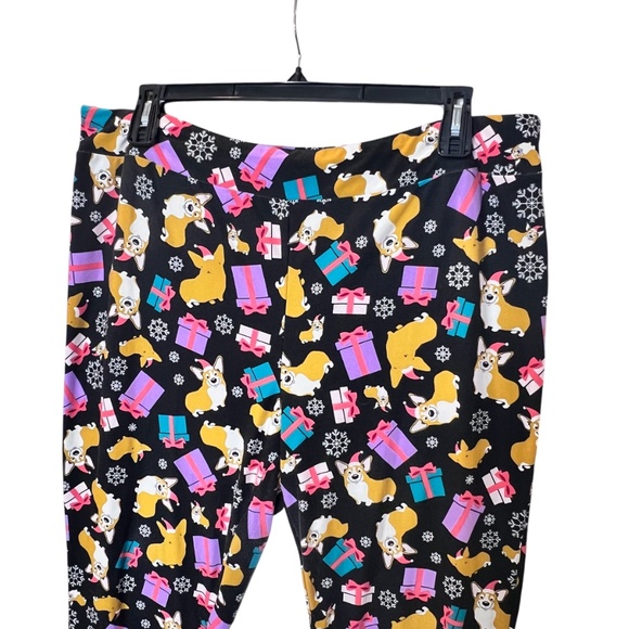 Terra & Sky Women's Welsh Corgi Santa Christmas Leggings Pants - Picture 3 of 12